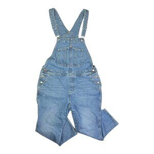 Old Navy Size 14 Slouchy Overall Denim Carpenter Distressed Blue